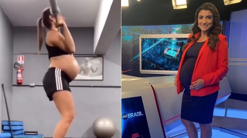  Grávida, jornalista do SBT impressiona ao fazer crossfit: 'gravidez não é doença'