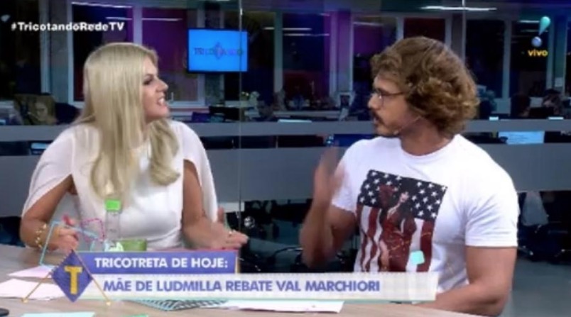 Val Marchiori responde mãe de Ludmilla e bate boca com apresentador