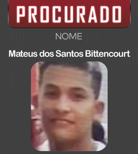 Polícia pede o apoio para localizar e prender jovem procurado por roubo a garis em Manaus