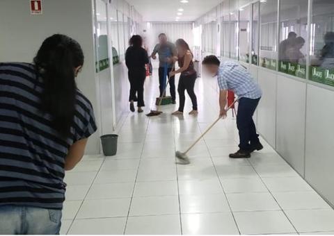 Com fornecedores em atraso, funcionários da AADES são obrigados a fazer serviços de limpeza 