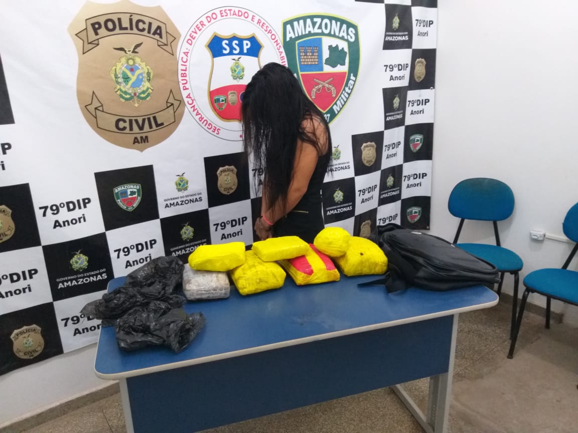 Mulher é presa com 8 kg de drogas em hotel no Amazonas 