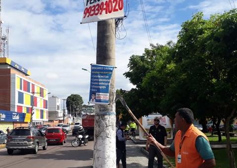 Operação Manaus Mais Limpa retira 172 propagandas irregulares na zona Centro-Oeste