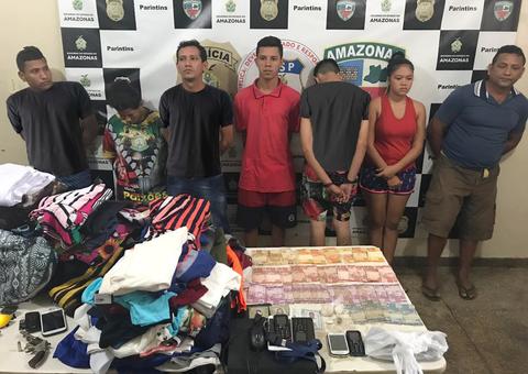 Polícia recupera mercadoria furtada de loja, prende 6 pessoas e apreende adolescentes no Amazonas 