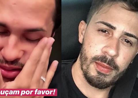 Marido de Carlinhos Maia chora ao defendê-lo em vídeo sobre briga com Whindersson 