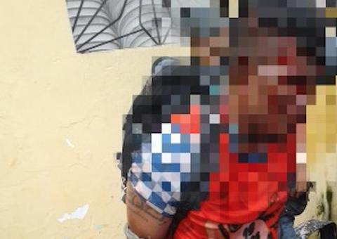 Detento suspeito de furtar casa é espancado e amarrado por populares em Manaus 