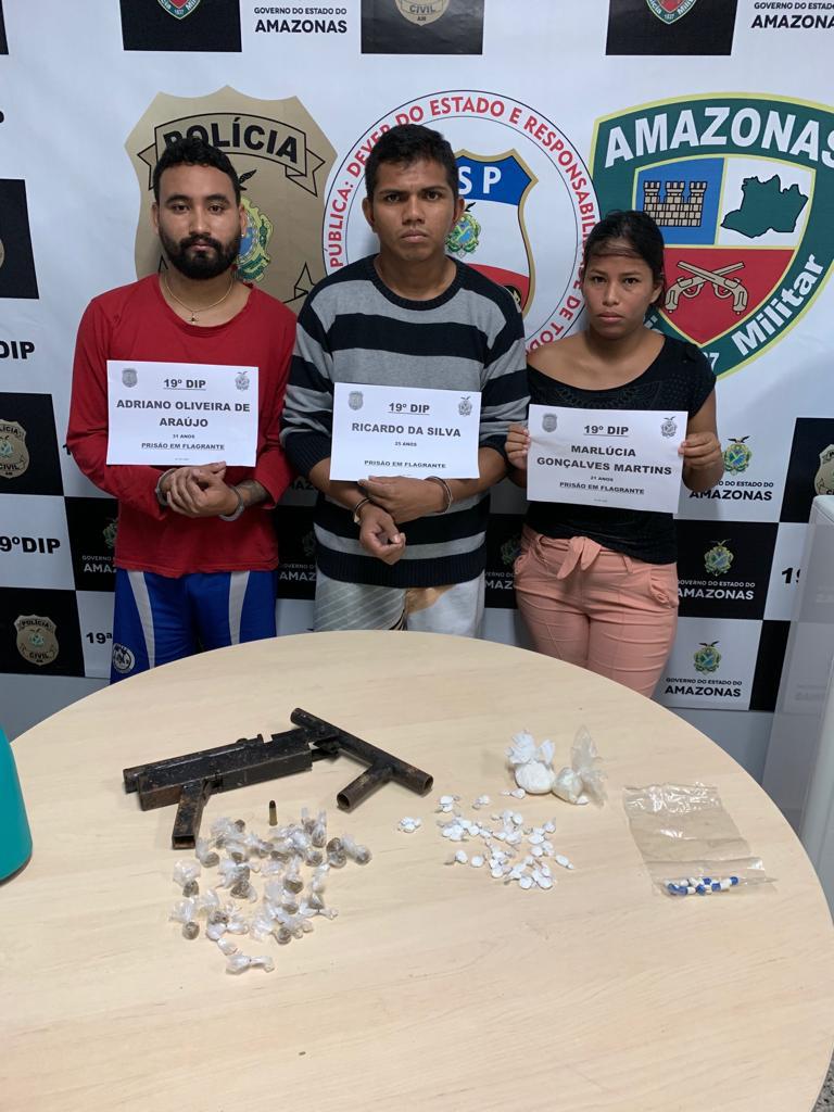 Polícia prende trio suspeito de envolvimento com o tráfico de drogas em Manaus 