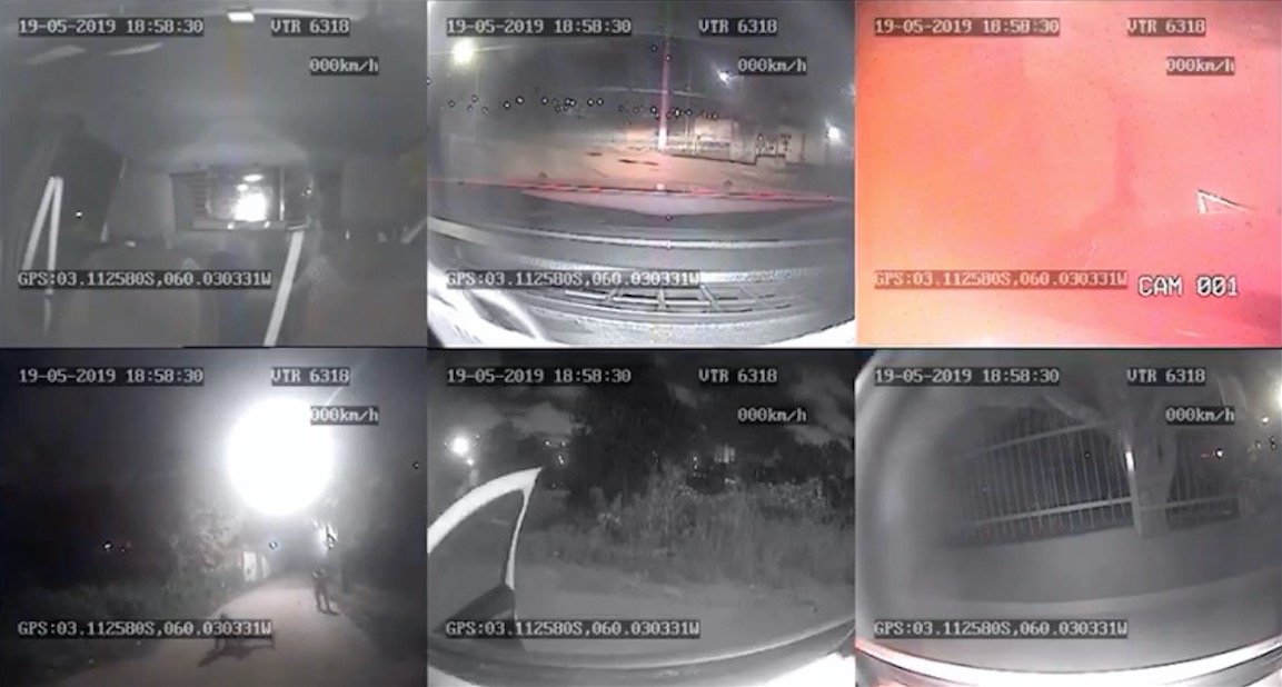 Vídeo mostra momento em que criminosos fuzilam viatura da PM em Manaus