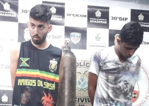 Em Manaus, polícia prende dupla suspeita de tentar roubar cofre de posto de combustíveis