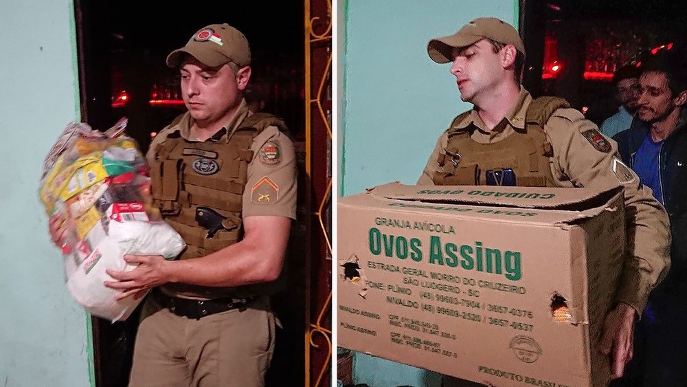 PMs doam cestas básicas a pai com 7 filhos preso por furtar comida