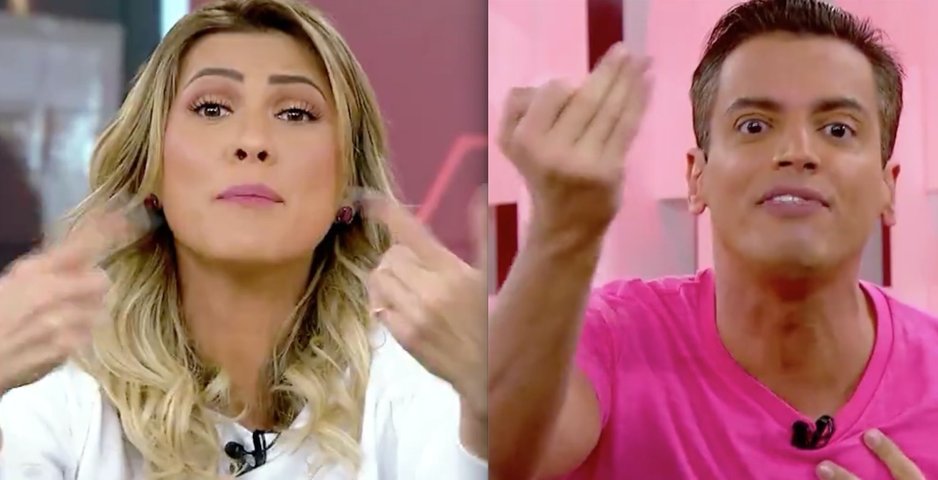 Amigos, Leo Dias e Lívia Andrade batem boca ao vivo no 'Fofocalizando'