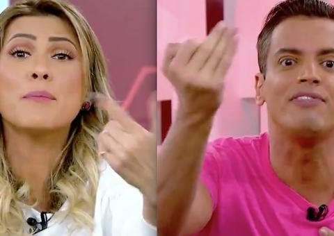 Amigos, Leo Dias e Lívia Andrade batem boca ao vivo no 'Fofocalizando'