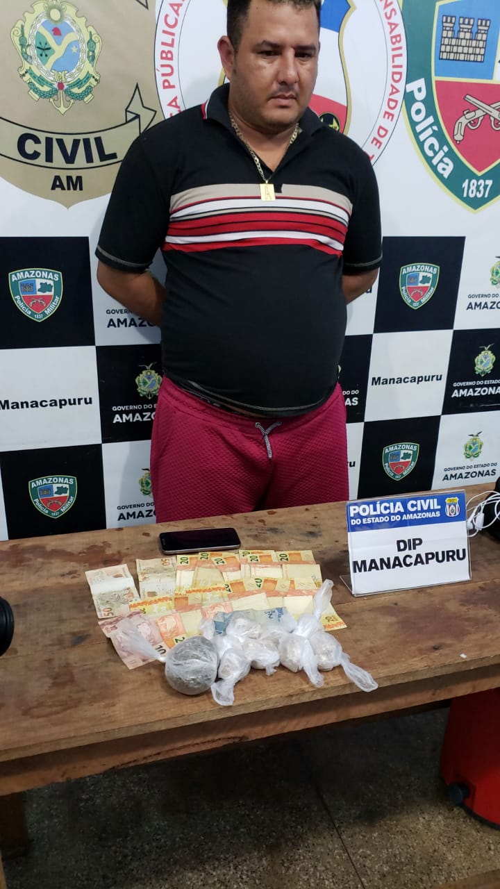 Polícia prende homem com porções de oxi e maconha em Porto no Amazonas