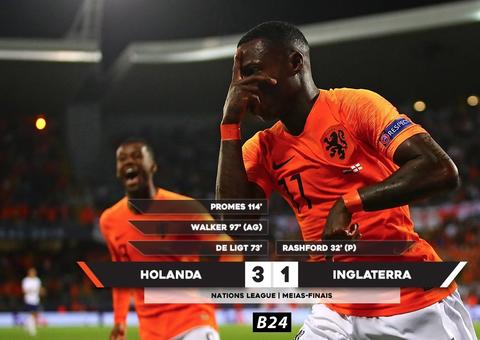 Holanda bate a Inglaterra de virada e vai à final da Liga das Nações