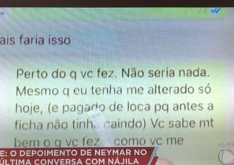 Vazam novos trechos de conversa que mostra Najila confrontando Neymar; veja