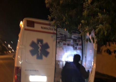 PF apreende ambulância e caminhões com cigarros contrabandeados