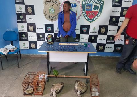 Homem é preso com drogas e animais silvestres em residência no Amazonas 