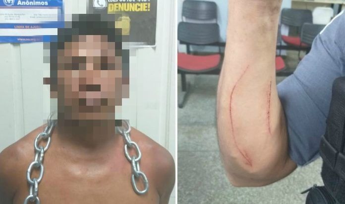 Venezuelano é detido após atacar policial com corrente em Manaus  