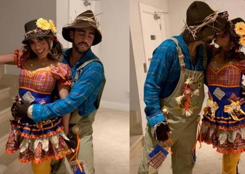 De casal caipira com Pedro Scooby, Anitta começa festa junina em sua mansão