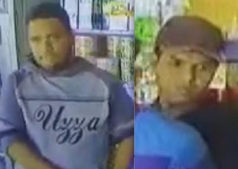 Polícia pede apoio para localizar dupla suspeita de roubar mercadinho em Manaus