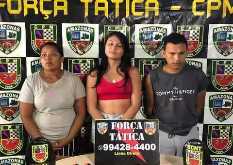 Trio é preso com arma e drogas em suposta reunião de traficantes dentro de casa em Manaus 
