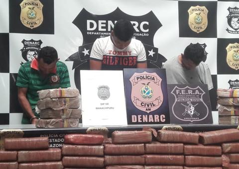 Trio é preso com 200 kg de drogas que seriam distribuídas em Manaus