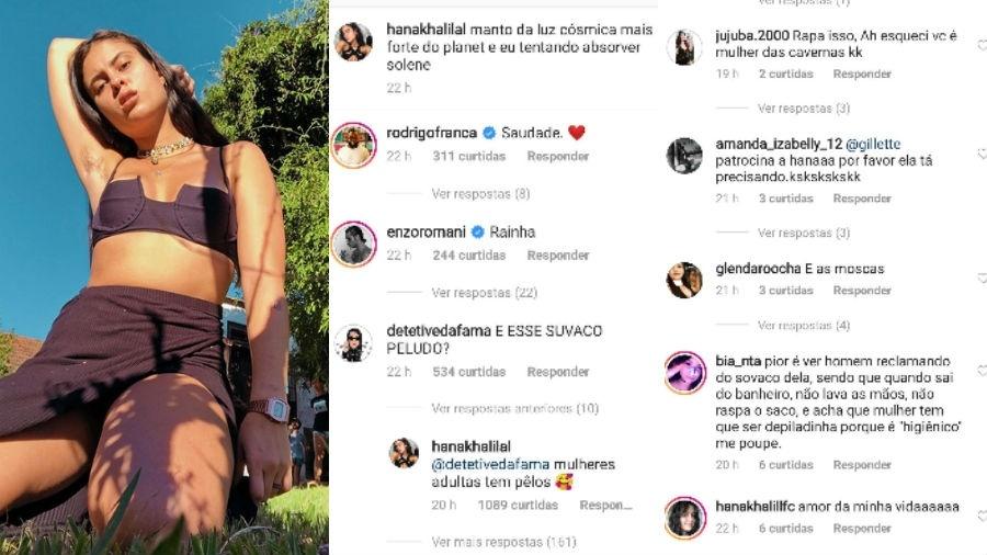 Ex-BBB Hana Khalil posta foto exibindo pelo nas axilas e é detonada 