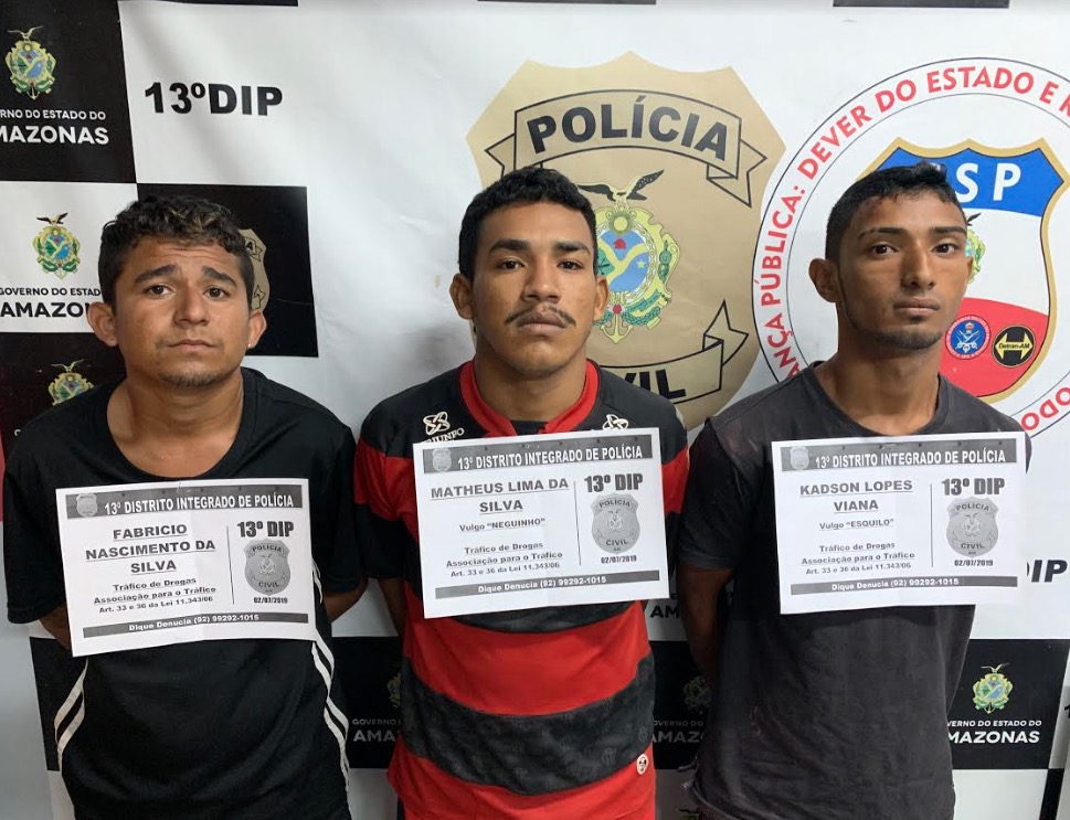 Trio é preso com drogas em bairro de Manaus