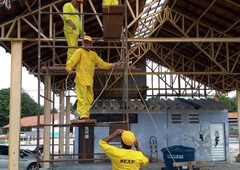 Presos trabalham na construção e reforma dos batalhões da PM no Amazonas