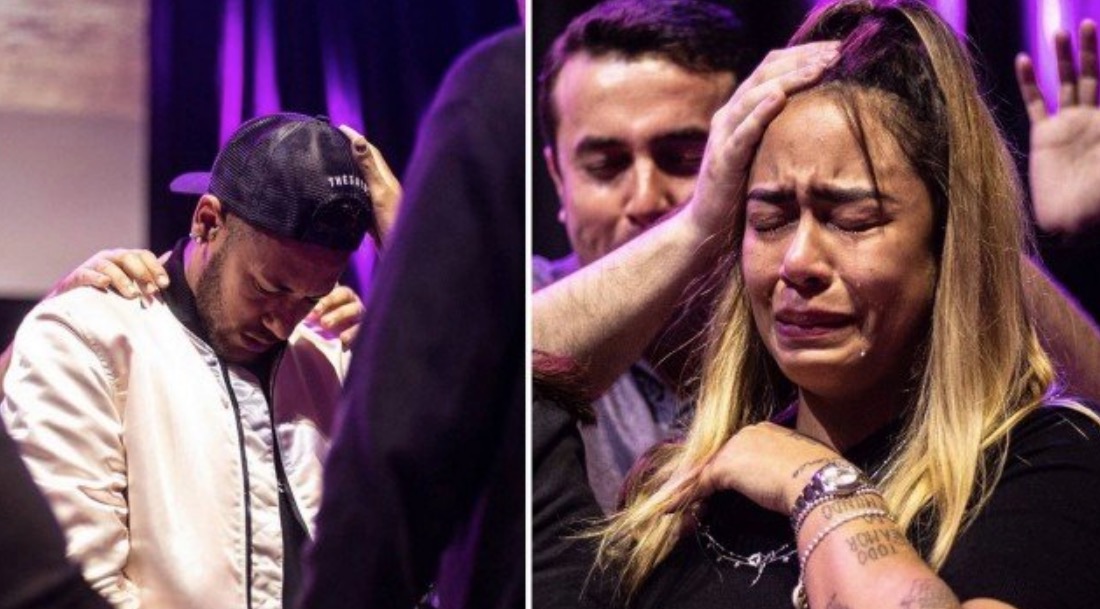 Neymar e irmã caem no choro durante culto em igreja; pastor fala sobre família