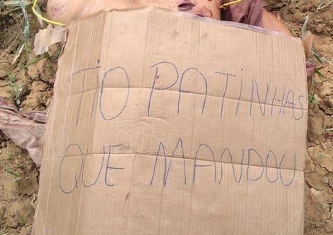 Corpo com mãos e pés amarrados é encontrado com bilhete em Manaus 