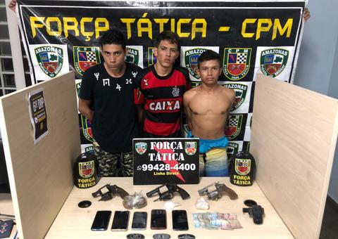 Com armas e drogas, detento do semiaberto e amigos são presos em Manaus