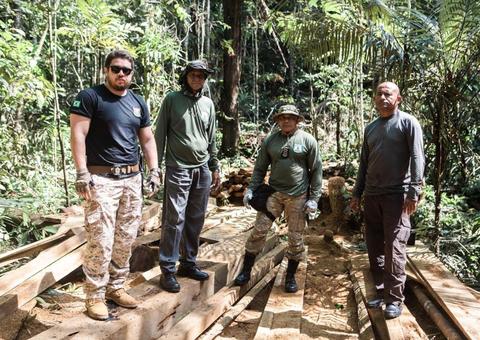 Operação flagra desmatamento e extração ilegal de madeira em reserva de Manaus 