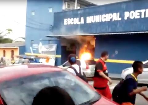 Escola é evacuada após incêndio em Manaus