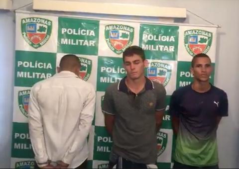 Trio é detido no momento em que supostamente se preparava para assaltar ônibus em Manaus 