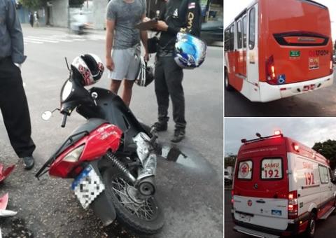 Acidente entre carro e ônibus deixa um ferido em avenida de Manaus