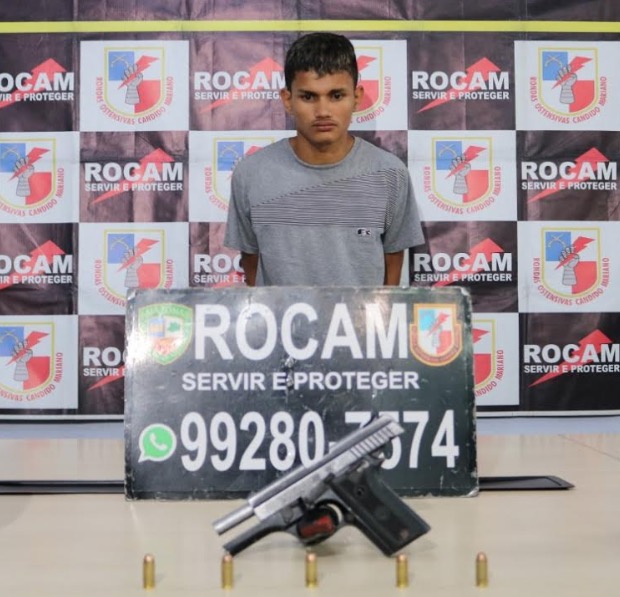 'Desfilando' armado pelas ruas, suspeito de integrar facção é preso em Manaus