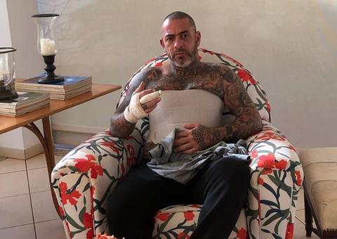 Henrique Fogaça fica todo quebrado após acidente de moto