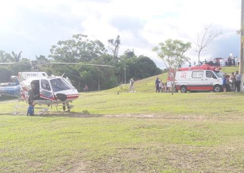 Em helicóptero, bebê vítima de acidente na AM-010 é transportado para hospital de Manaus