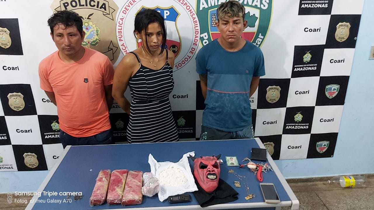 Trio suspeito de integrar quadrilha de piratas é preso com armas e drogas no Amazonas