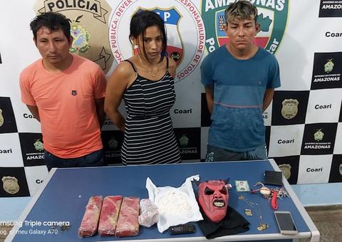 Trio suspeito de integrar quadrilha de piratas é preso com armas e drogas no Amazonas