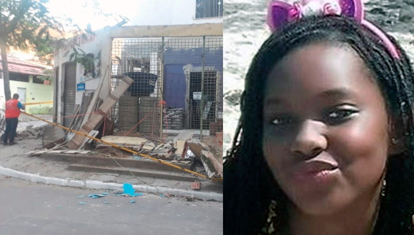 Amigas são atingidas em queda de marquise; Geovana morreu