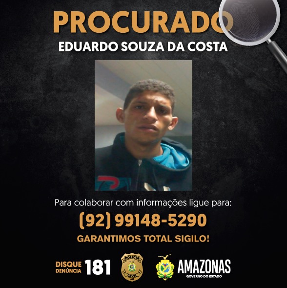 Polícia pede apoio para localizar suspeito de matar empresário em garagem de casa em Manaus