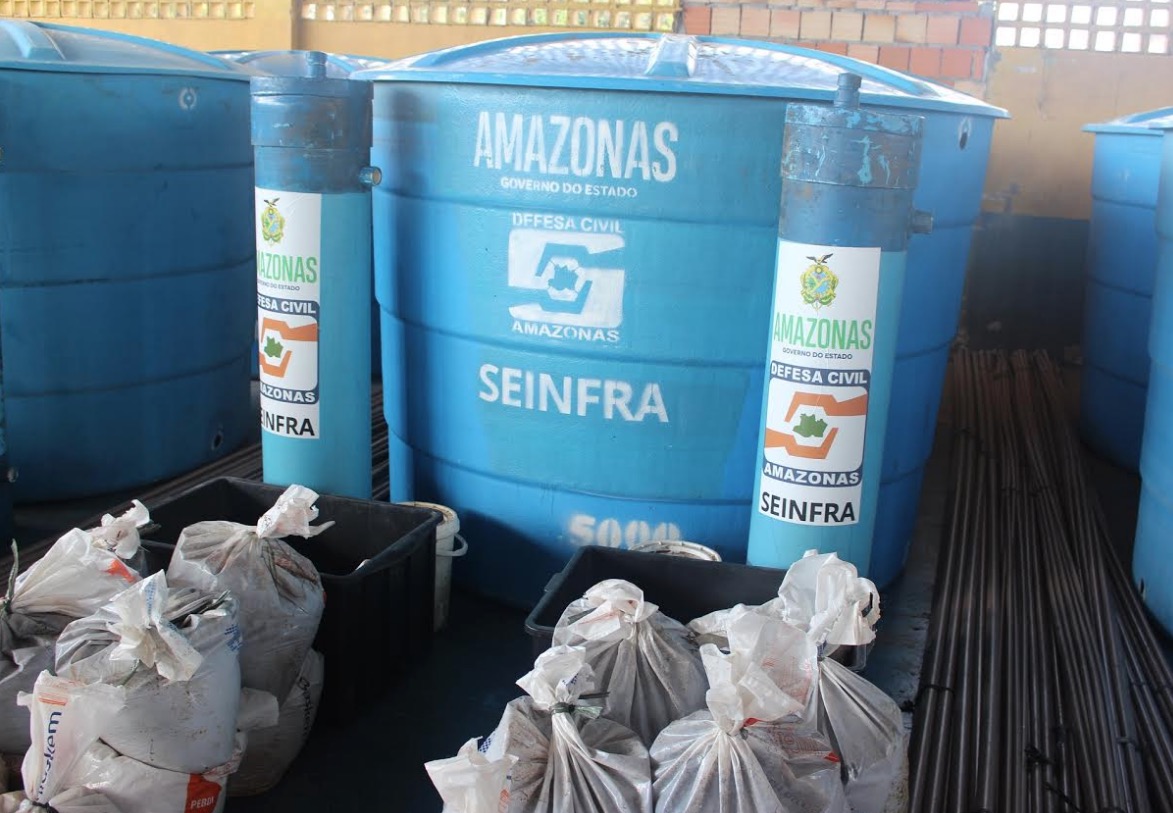 Município recebe ajuda humanitária e purificadores de água da Defesa Civil do Amazonas