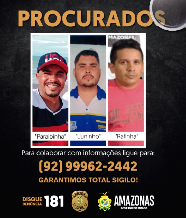Polícia procura suspeitos de roubos e furtos de veículos em Manaus