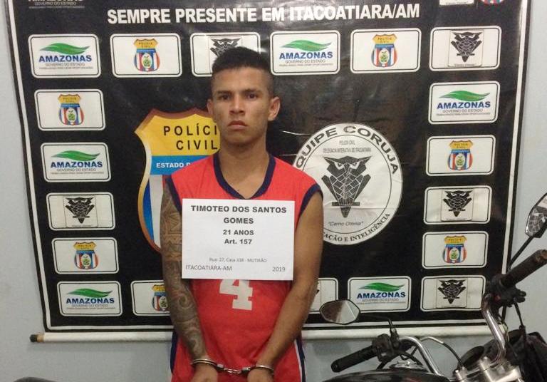 Jovem suspeito de roubar postos de combustíveis é preso no Amazonas 