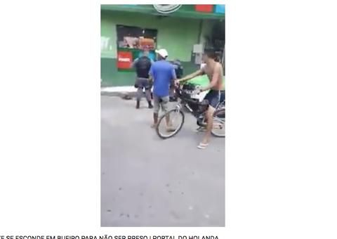 Assaltante se esconde em bueiro para não apanhar de populares revoltados em Manaus 