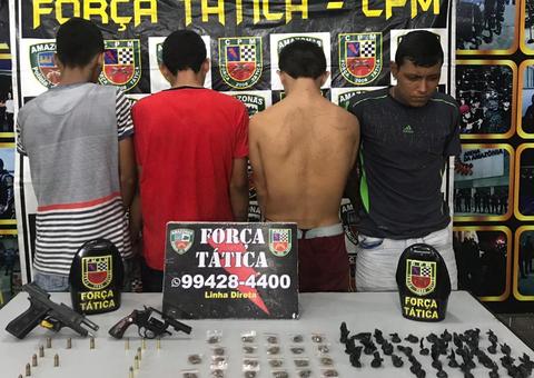 Homem é preso e adolescentes apreendidos com arma e drogas em Manaus