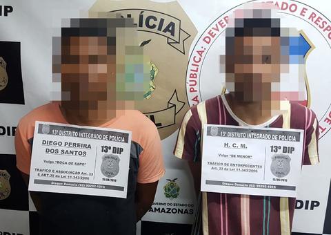 Jovem é preso e adolescente apreendido com drogas em Manaus 