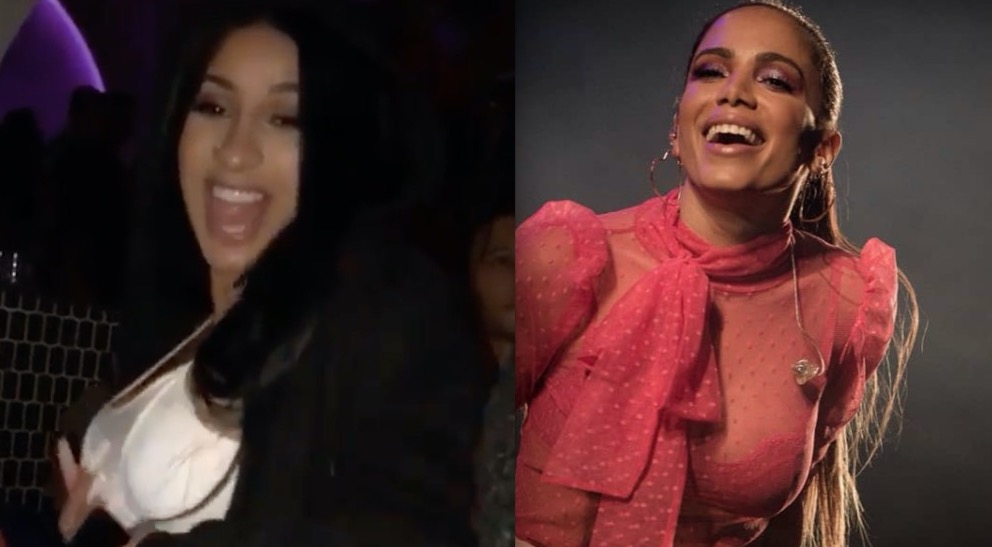 Vídeo: Música de Anitta começa a tocar em balada de Nova York e Cardi B se empolga  