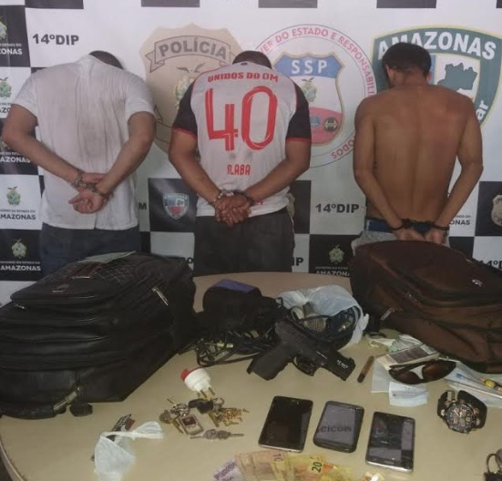Após terror em vítimas em arrastão, trio é preso em flagrante em Manaus